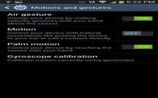 How To Use Motions And Gestures - Samsung Galaxy S4 Active