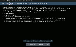 How To Use Factory Data Reset - Samsung Galaxy S4 Active