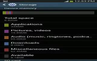 How To Use Storage Settings - Samsung Galaxy S4 Active