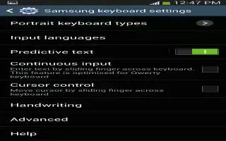 How To Use Predictive Text – Samsung Galaxy S4 Active