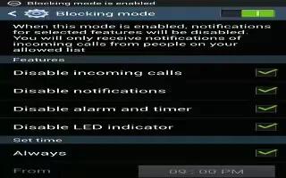 How To Use Blocking Mode - Samsung Galaxy Mega