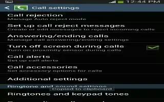 How To Use Call Settings - Samsung Galaxy Mega