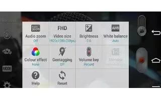 How To Use Video Camera Settings – LG G Pro 2