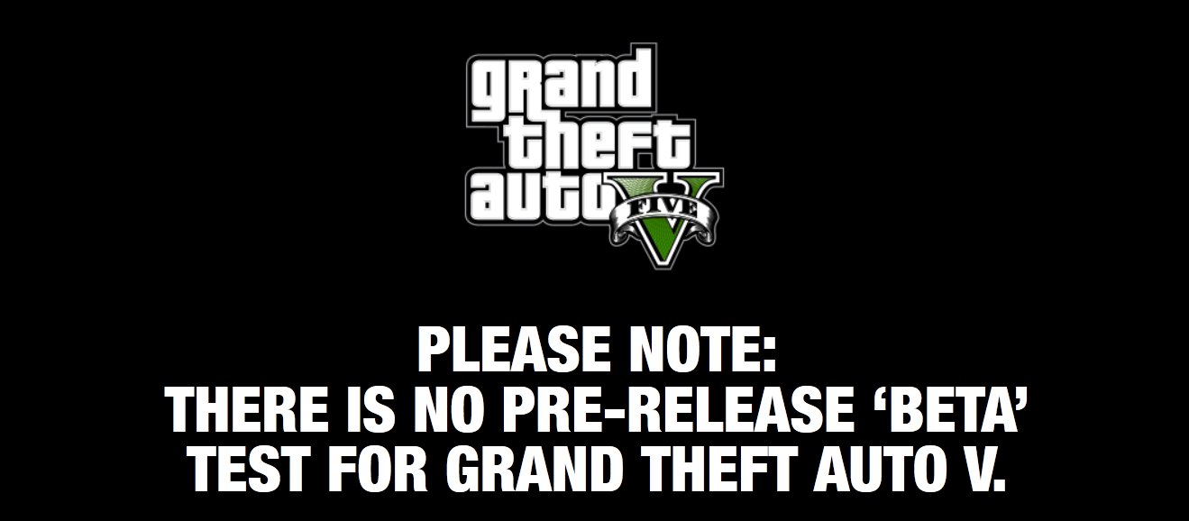 No Pre-Release Beta For GTA 5