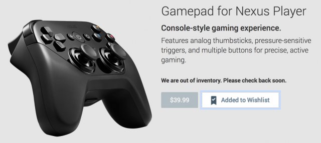 $40 Nexus Player Gamepad Up For Pre-Order