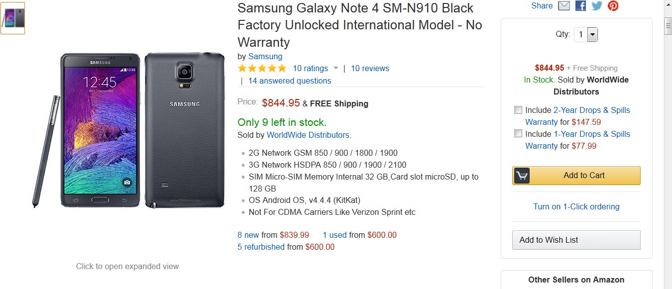 Unlocked Samsung Galaxy Note 4 Available In US