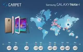 Samsung Lunch Timeline Map On Samsung Galaxy Note 4 Release