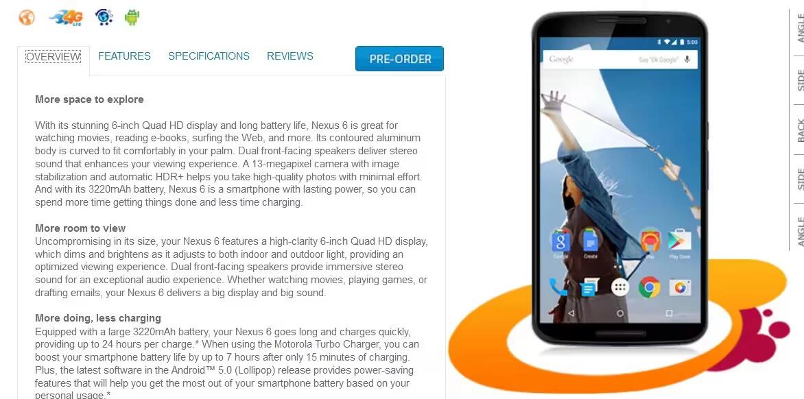 AT&T Nexus 6 Pre-Orders Now Open