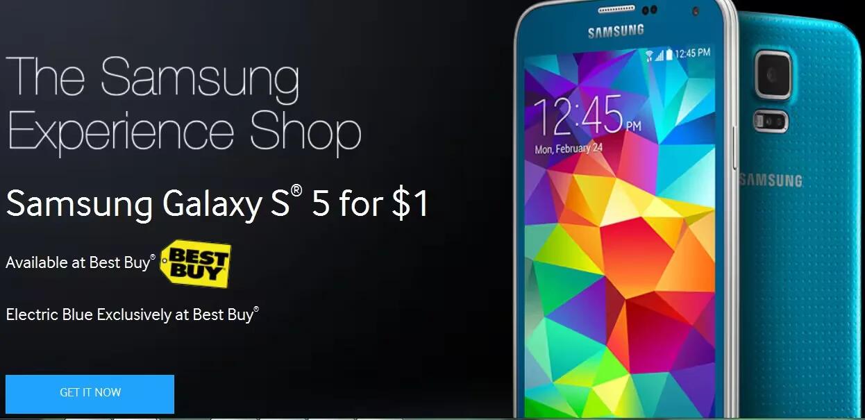 Samsung Galaxy S5 Is Just $1 On Best Buy