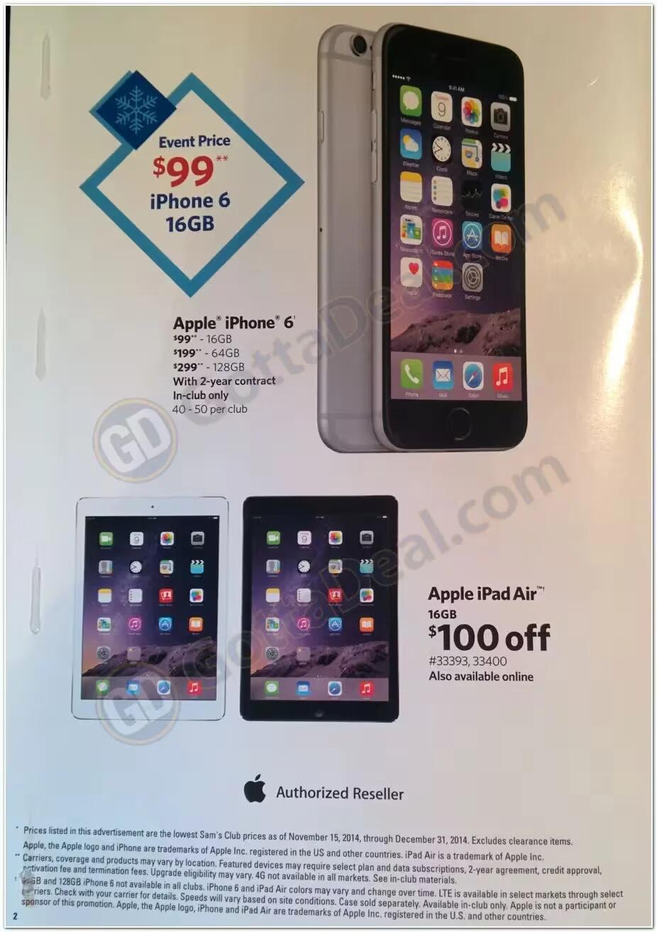 Sam’s Club Selling iPhone 6 From $99 On Nov 15