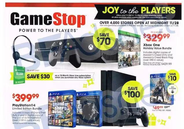 GameStop Black Friday Ad Leaks Xbox One And PS4 Bundle Deals