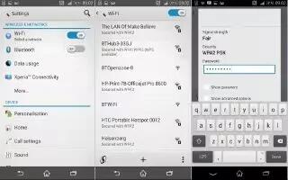 How To Use WiFi Settings On Sony Xperia Z3