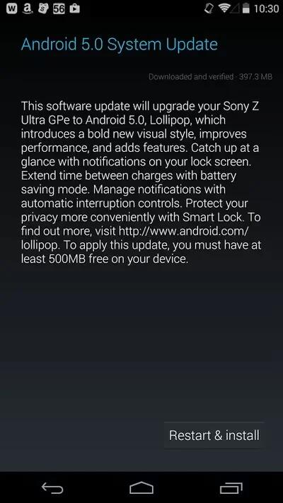 Sony Z Ultra Gpe Getting Android 5.0 Lollipop Update