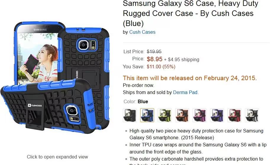 Galaxy S6 Case Shows Flash And HR Sensor Moved