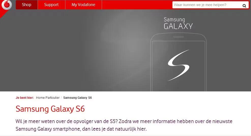Placeholder On Vodafone Site Confirms Galaxy S6 Edge