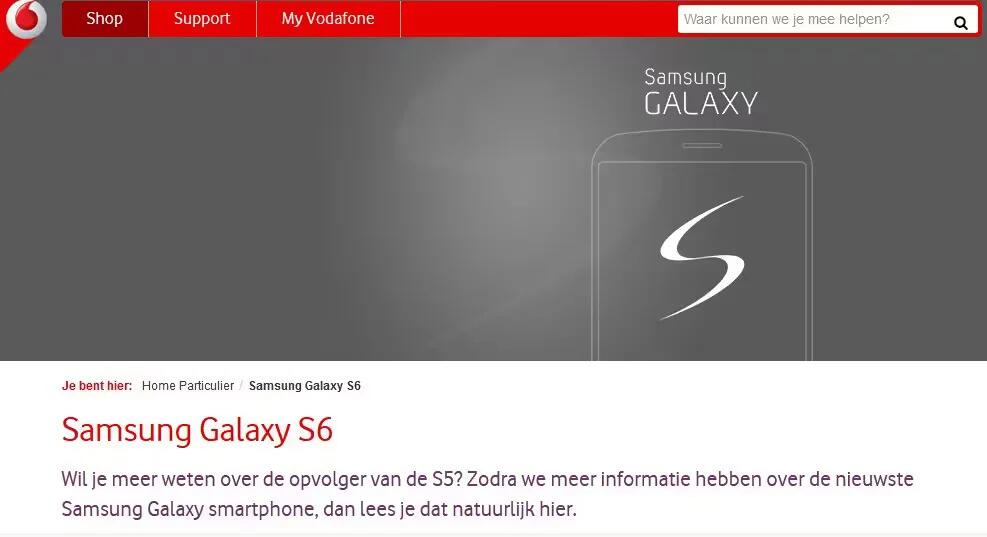 Placeholder On Vodafone Site Confirms Galaxy S6 Edge