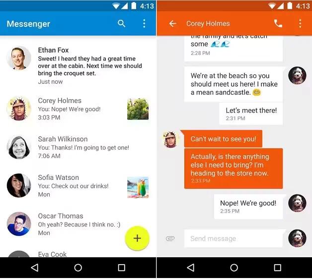 How To Send SMS Using Messenger App - Android Lollipop