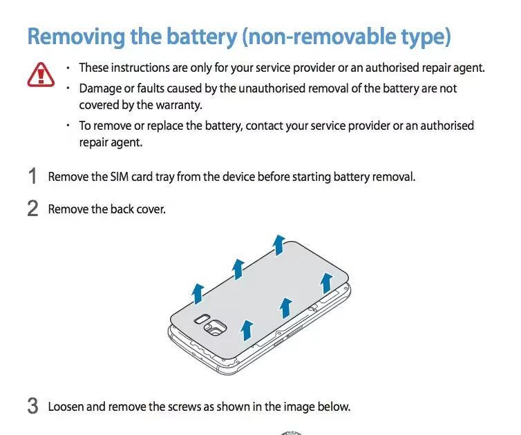 Samsung Galaxy S6 Battery Is Removable Says Samsung Manual