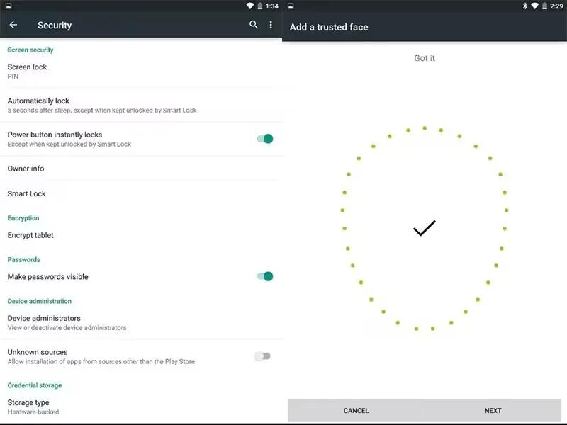 How To Use Trusted Devices And Face Matching - Android Lollipop