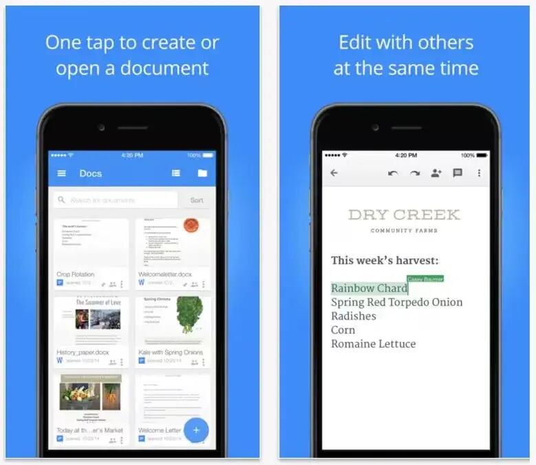 Google Docs For iOS