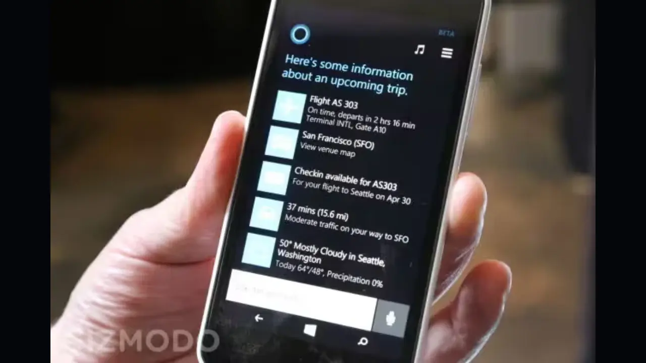 Cortana - Upcoming Travel Info
