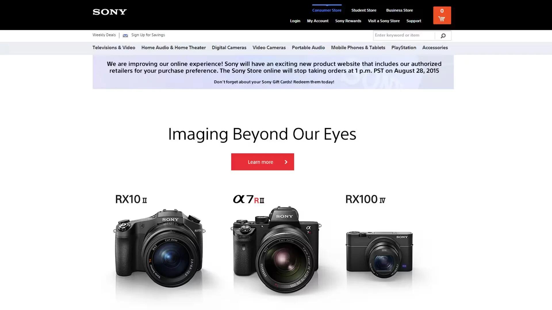 Sony Closing Its Online Store On August 28, 2015