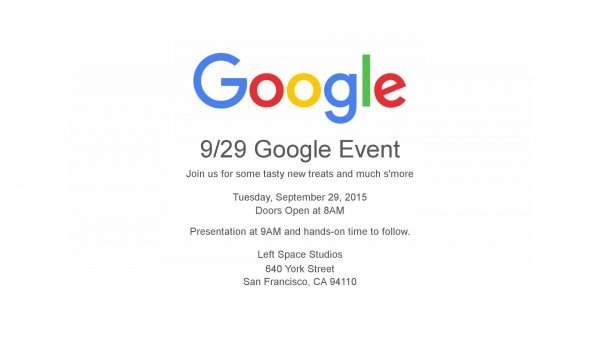 Google - September 29 Event Invite