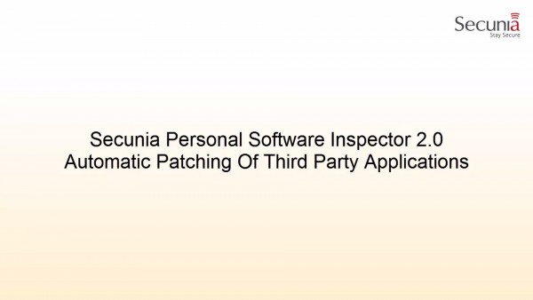 Secunia Personal Software Inspector 2.0
