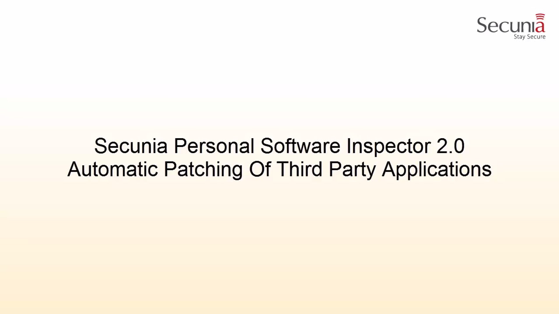 Secunia Personal Software Inspector 2.0