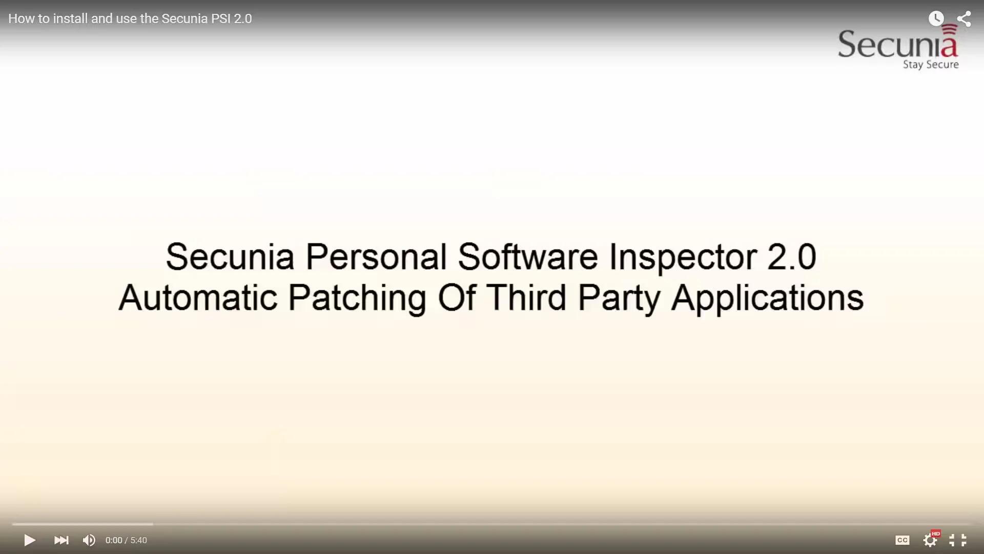 Secunia Software Inspector