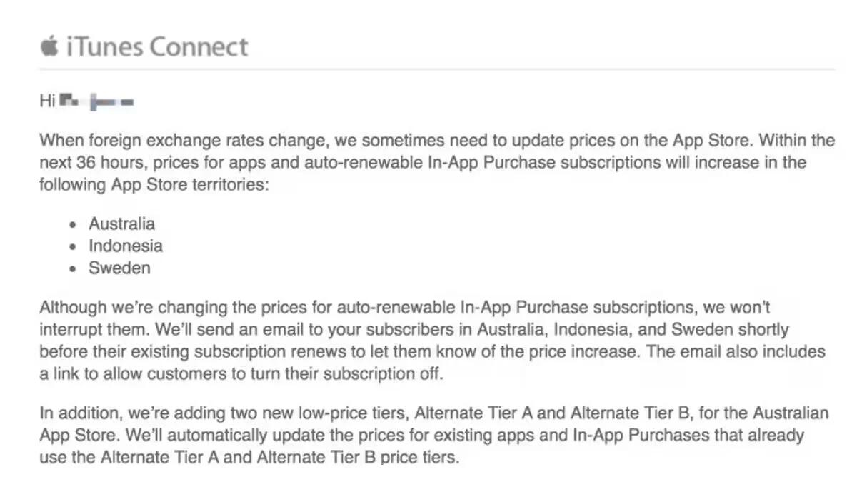 Apple App Store - Price Change