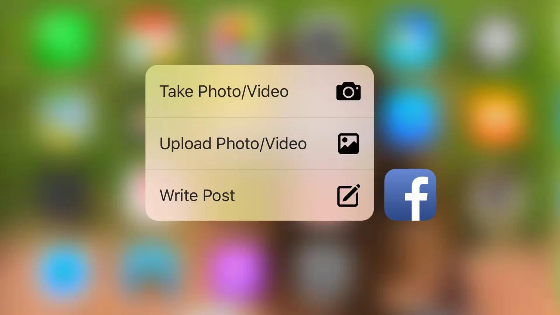 Facebook - 3D Touch - Quick Action Menu