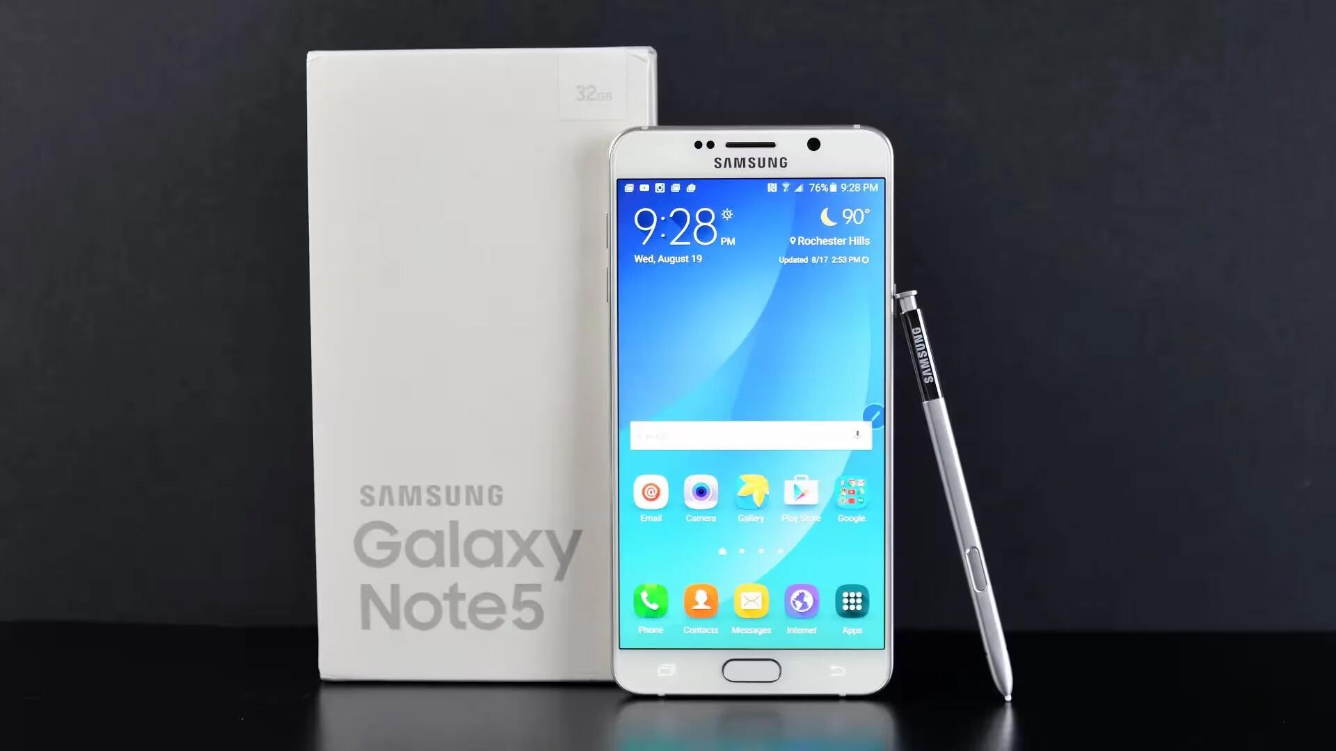 Samsung Galaxy Note 5 Default Home Screen Explained