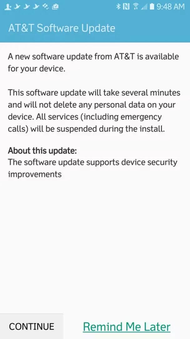 AT&T Samsung Galaxy S7 Security Update