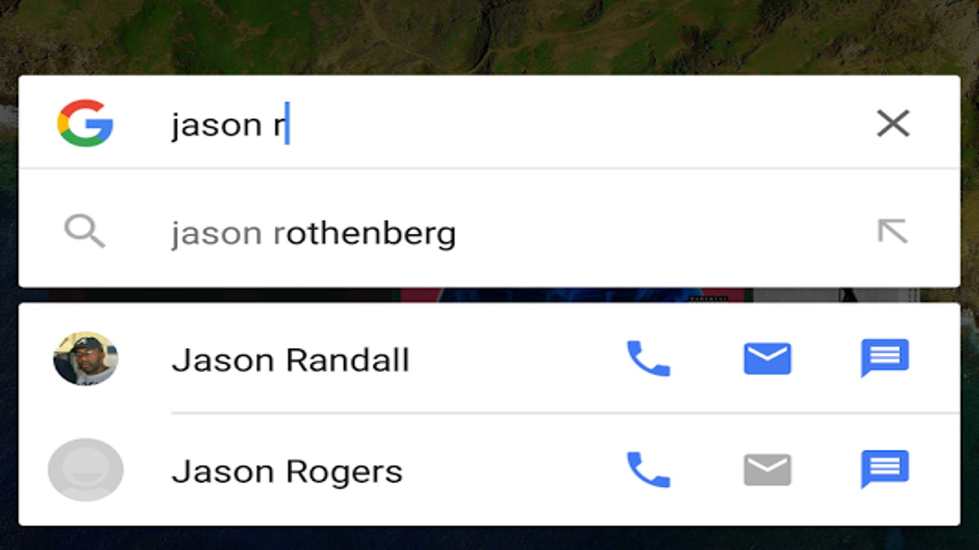 Google Search Show Contacts With Quick Actions