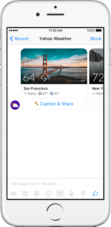 Yahoo Chatbot - @YahooWeather For Messenger