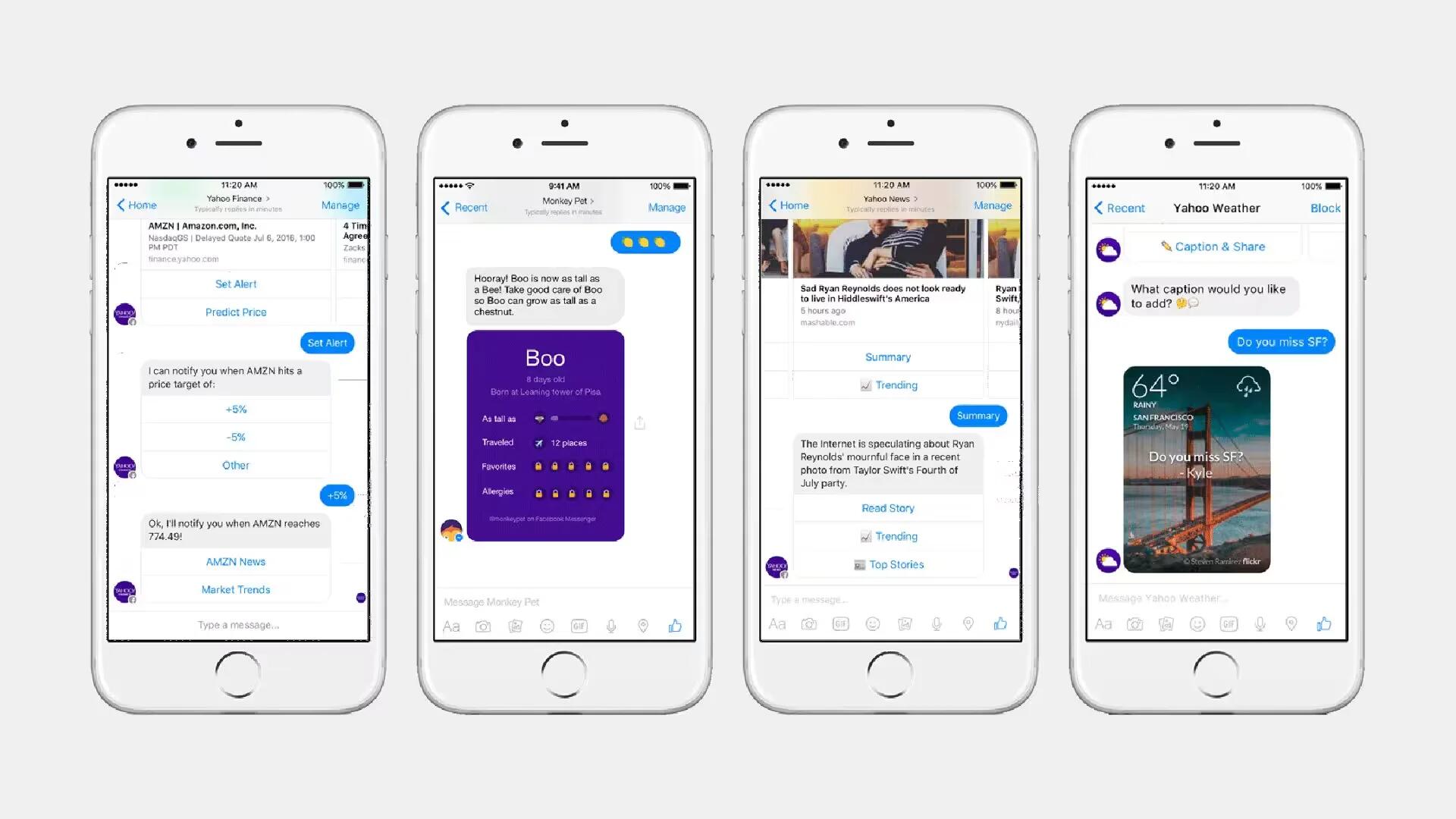 Yahoo Introduces Four New Chatbots For Facebook Messenger