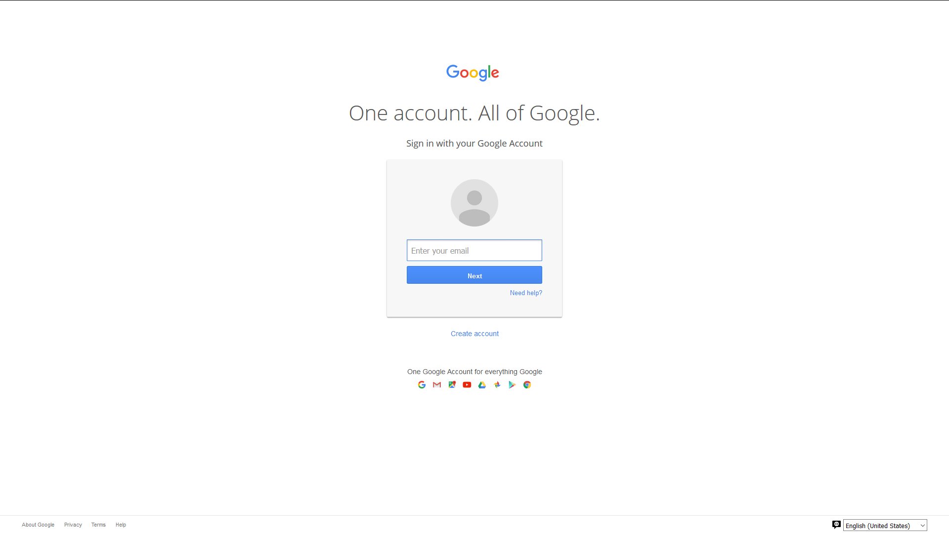 Google Login Page