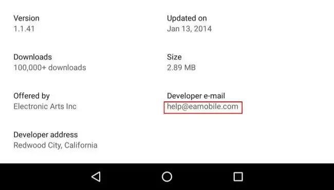 Google Play - Developer Email