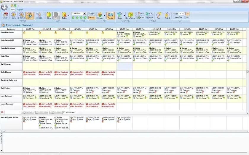 DRoster - Employee Planner
