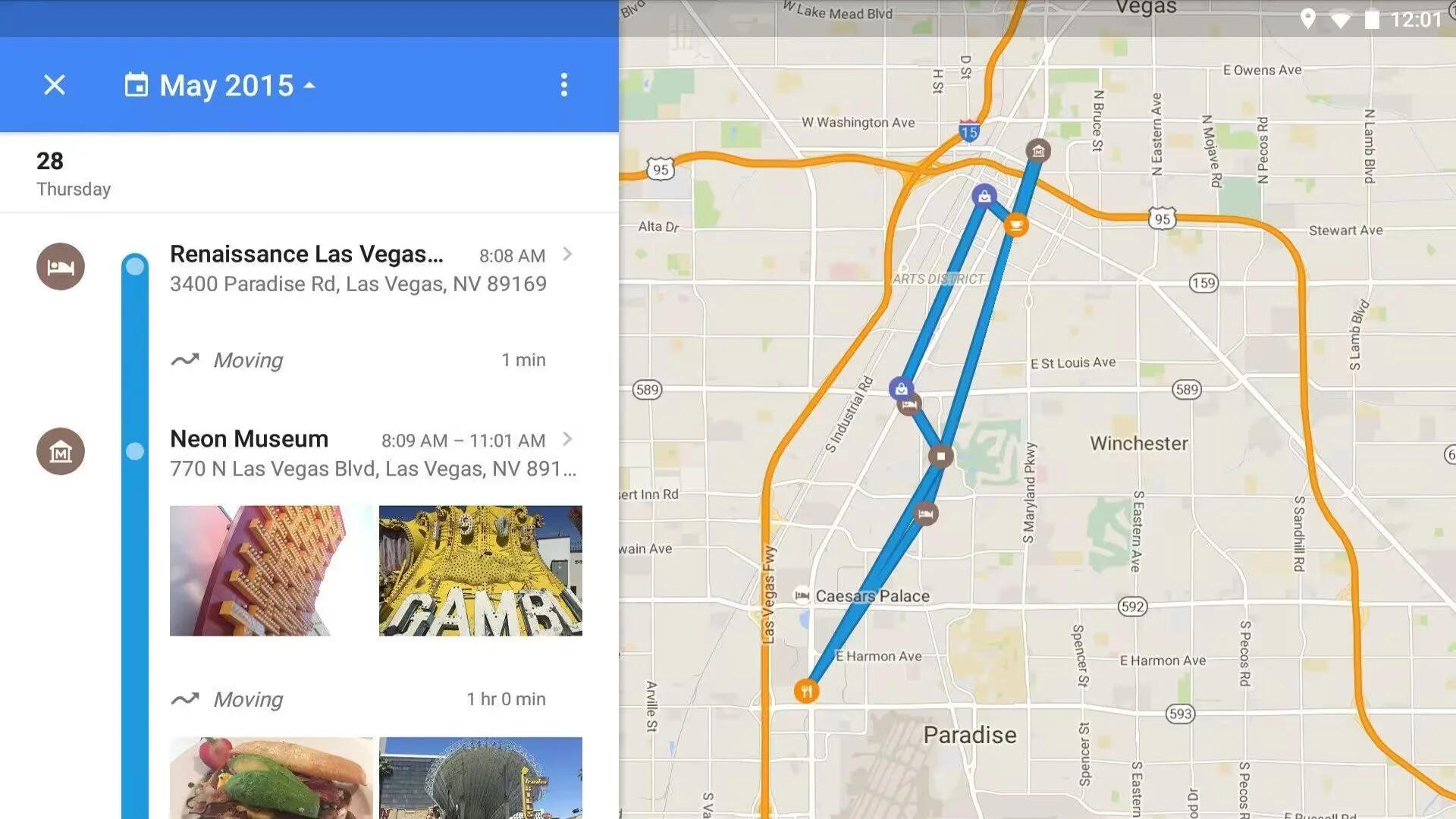 Google Maps - Timeline Feature