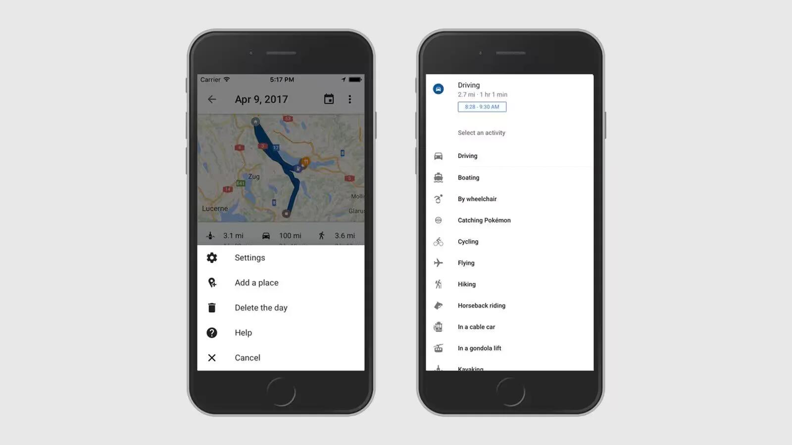 Google Maps - Timeline Feature