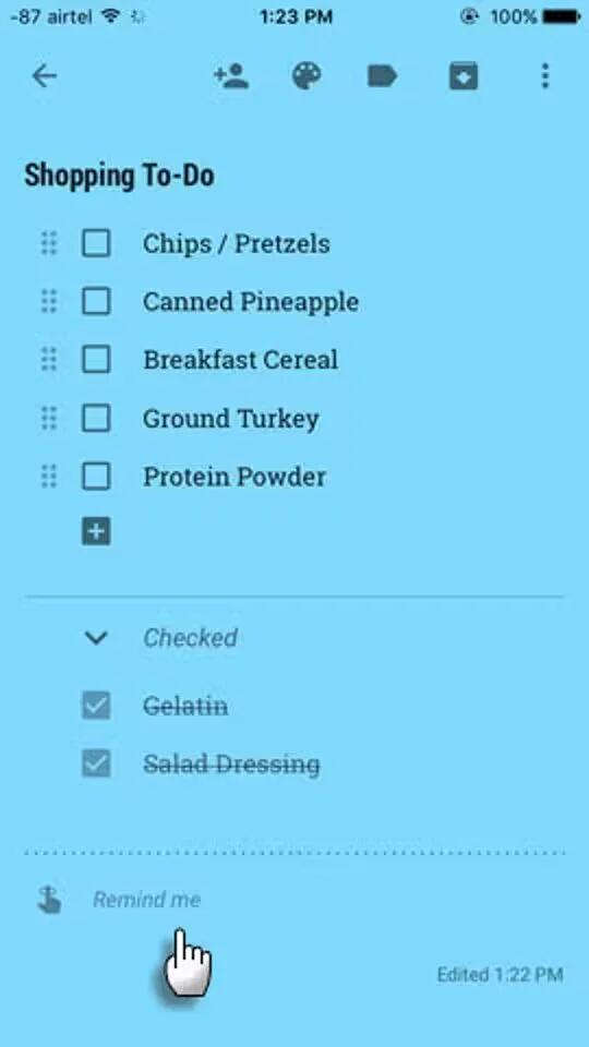 Google Keep - Shopping List