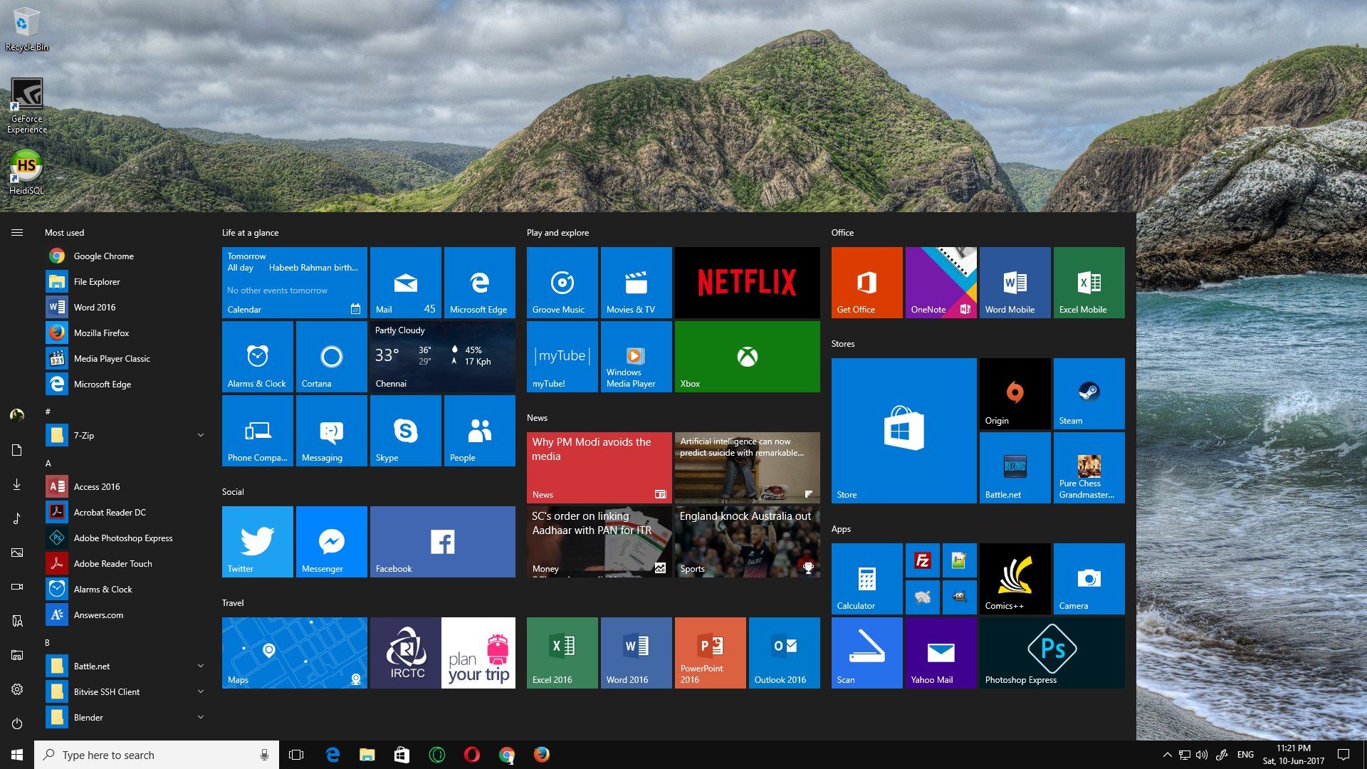 Windows 10 - Start Menu