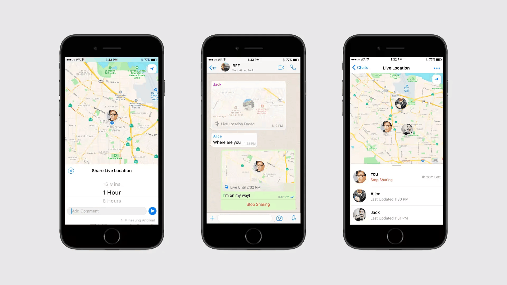 WhatsApp Location Sharing