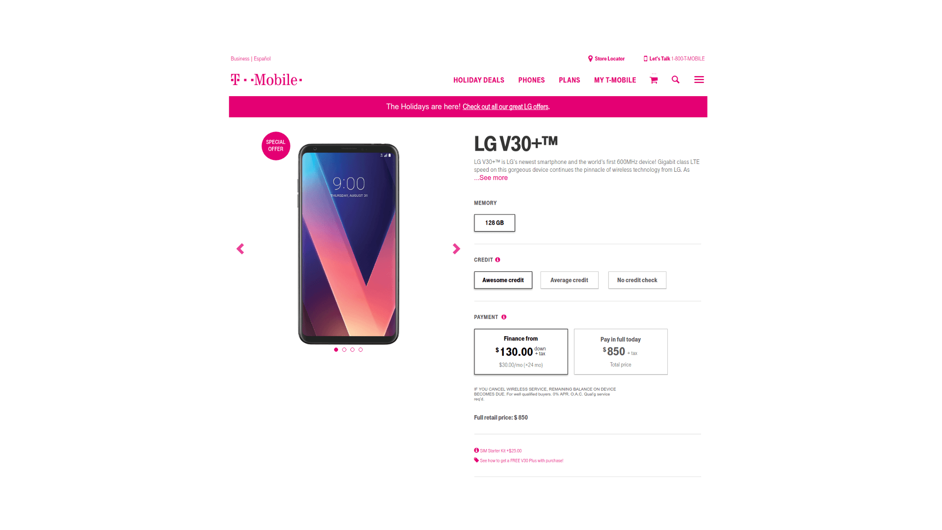 T-Mobile LG V30+