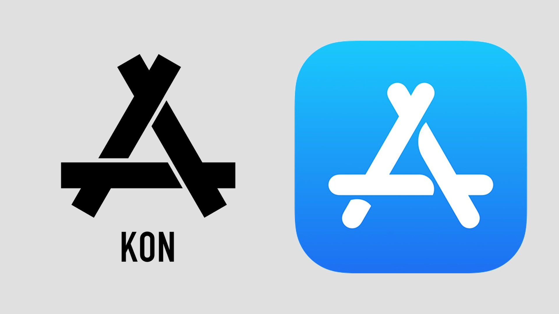 Chinese Clothing Brand KON & Apple App Store Logos