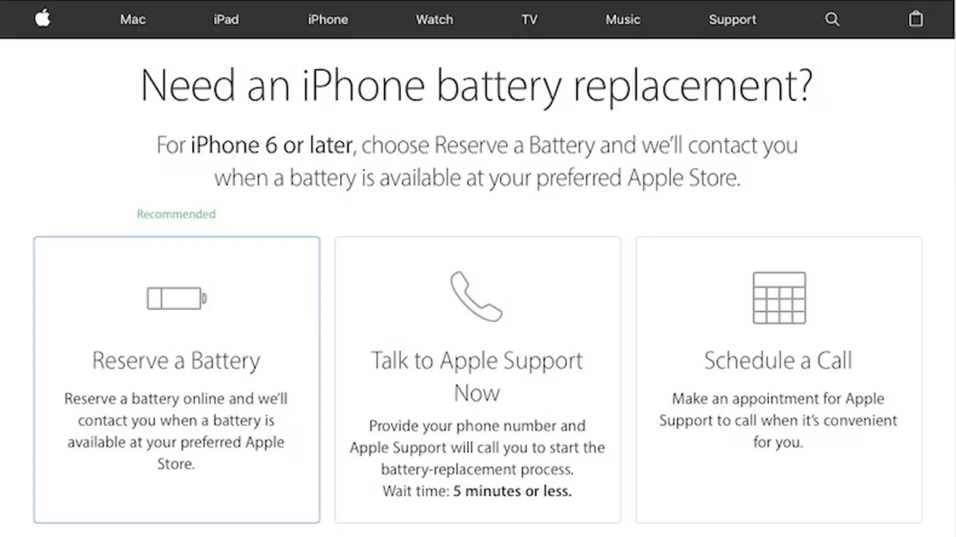 Apple launches “Reserve a Battery” program for iPhone in Canada