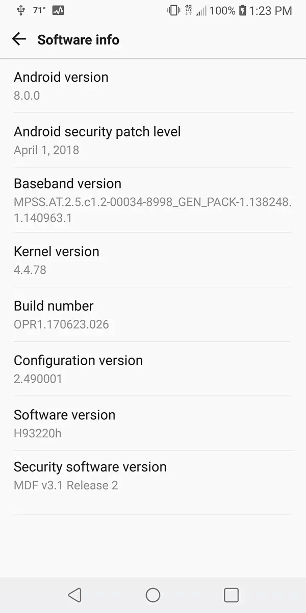 Android Oreo Update - LG V30 (T-Mobile)