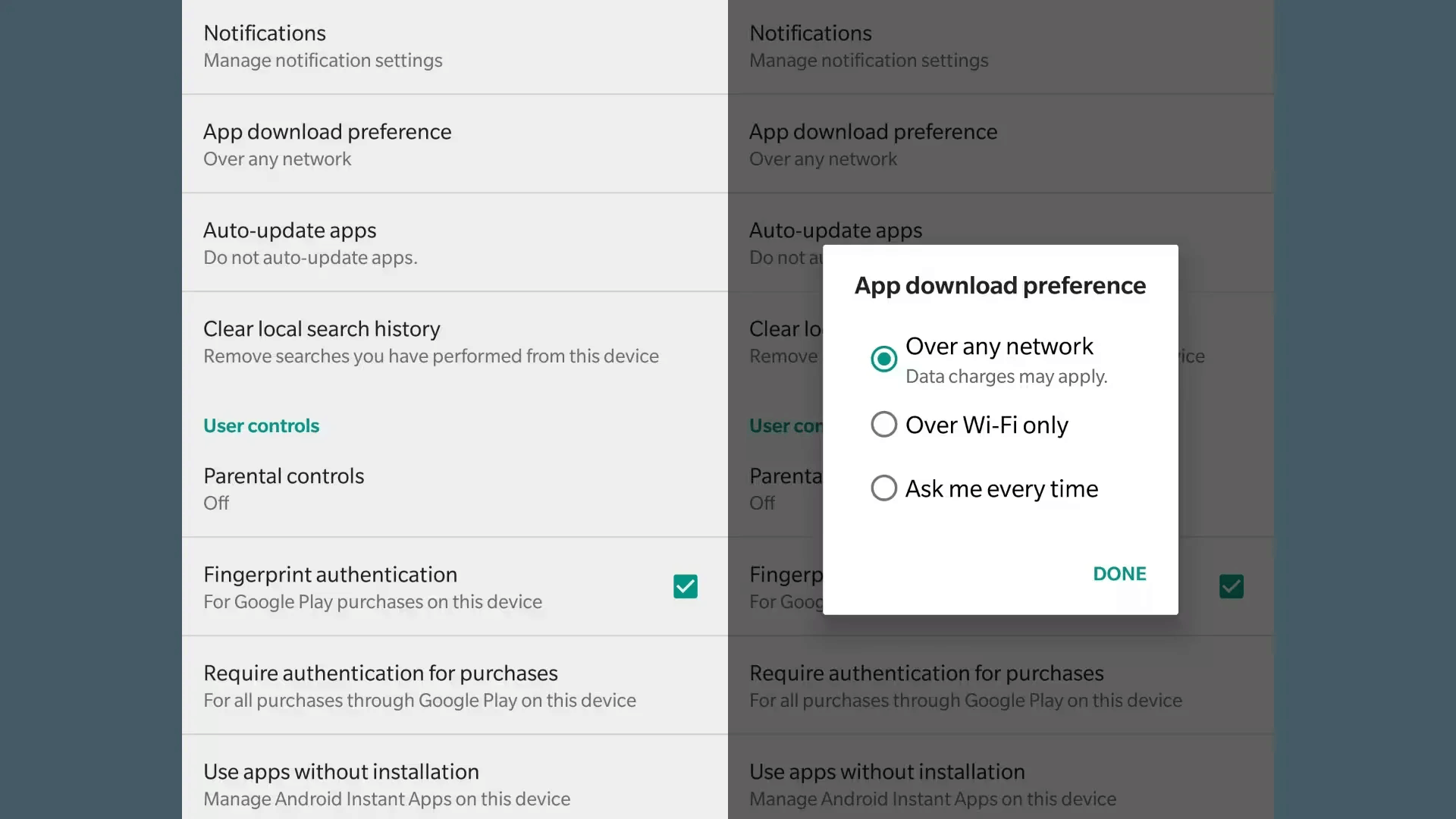 App Download Preference - Google Play Store